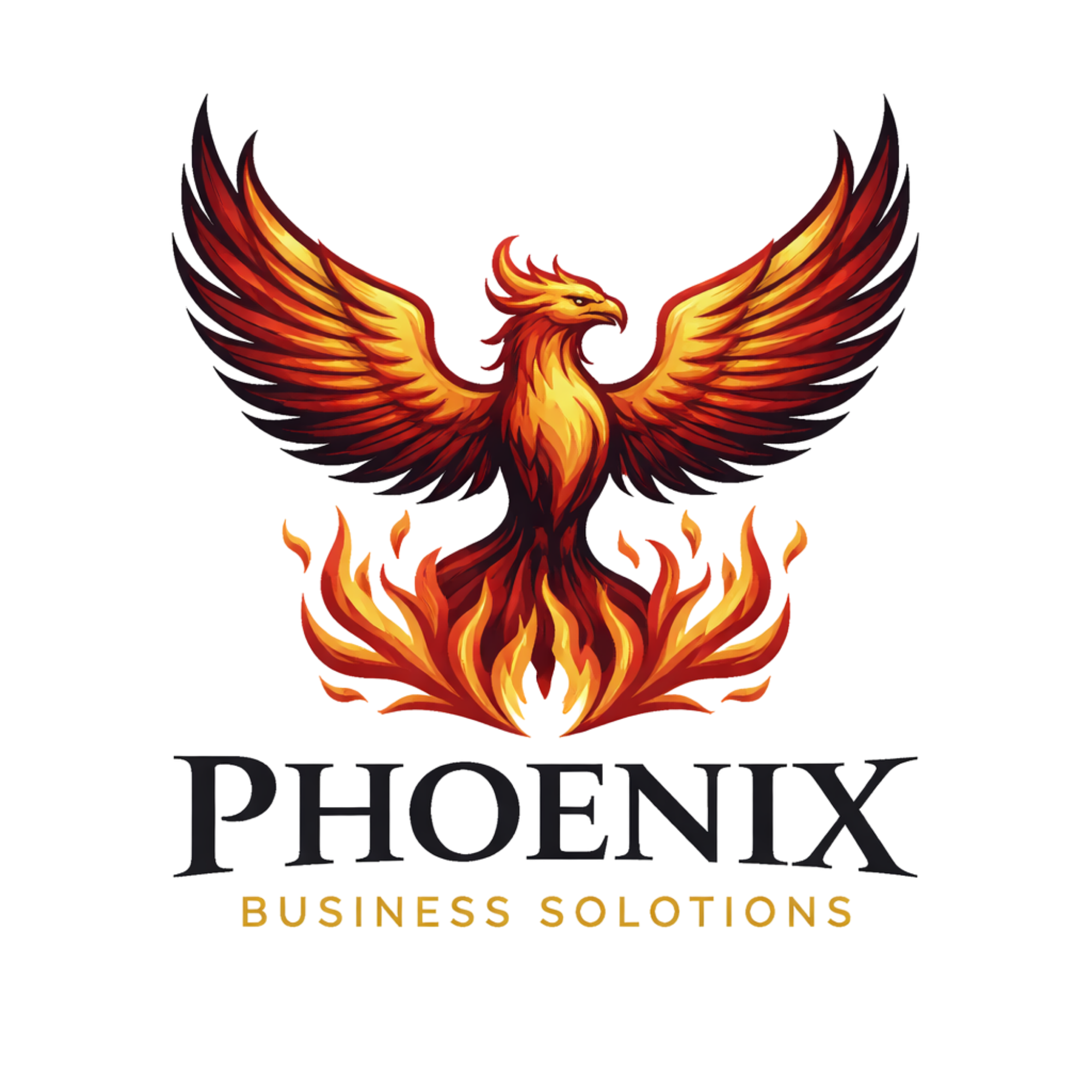 Company logo of a Phoenix rising out of flames